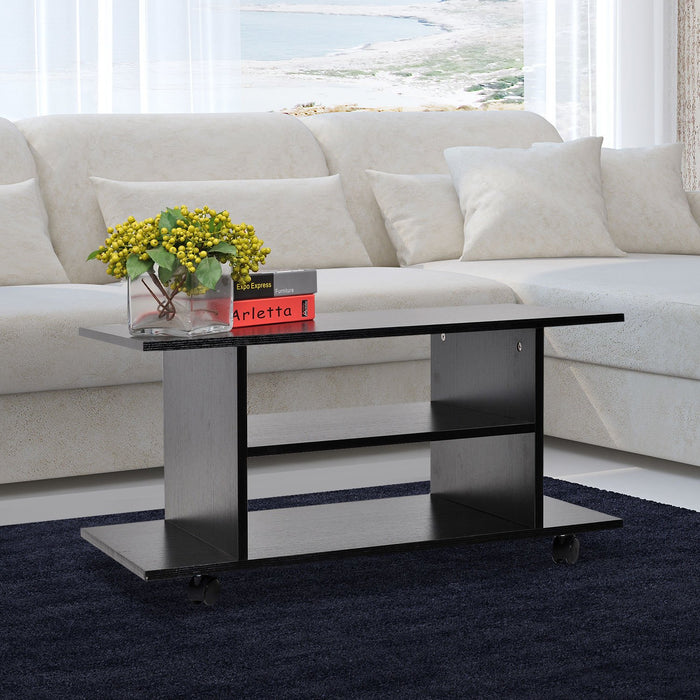 HOMCOM Mobile TV Stand 02-0610 Black 400 x 800 x 400 mm