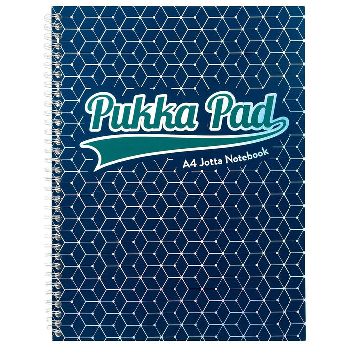 Pukka Pad Notebook Glee Jotta A4 Ruled Spiral Bound Cardboard Hardback Blue Perforated 200 Pages 200 Sheets