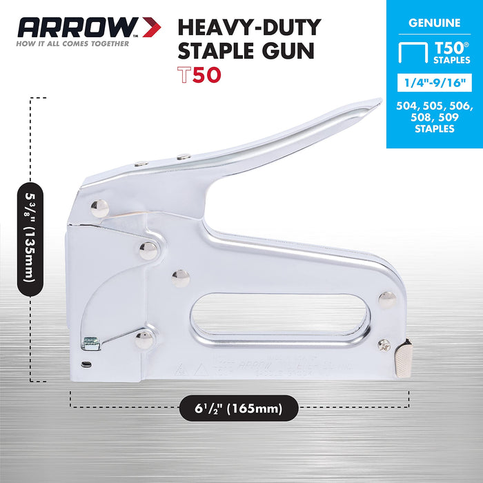 ARROW Heavy Duty Staple Gun AT50 Silver