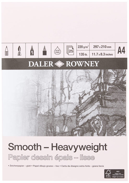 Daler-Rowney Pads 403040400 220 gsm A4 White 25 Sheets