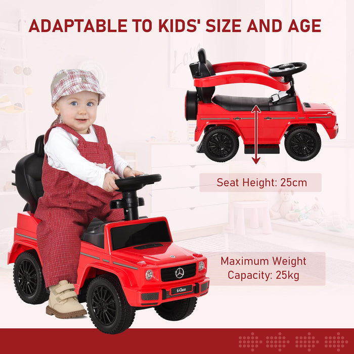 HOMCOM Benz G350 Ride-On Push Along Car Red