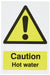 Warning Sign Hot Water Plastic Yellow, Black 7.5 x 5 cm