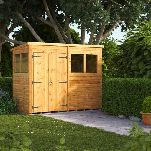 Power Garden Shed 84PPDD Golden Brown 8x4