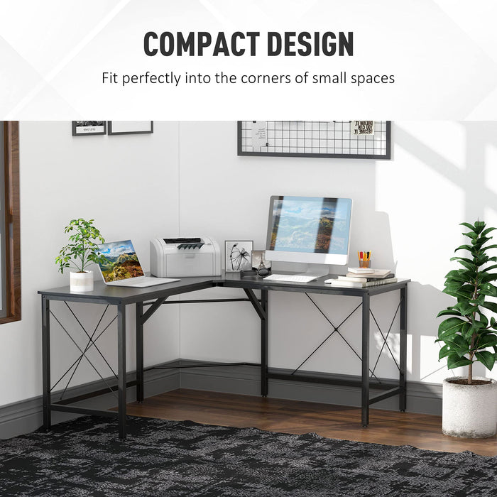 HOMCOM L Shaped Desk Black 1,500 x 760 mm