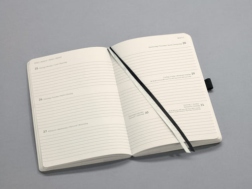 Sigel Conceptum Diary A6 Week To View 2024 Soft Cover Softwave Surface With Elastic Fastener And Pen Loop Black - C2423