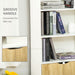 HOMCOM Bookcase White 290 x 590 x 1,800 mm