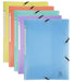 Exacompta Chromaline Pastel 3 Flap Folder A4 PP (Polypropylene) Rubber Band 240 x 320 mm Assorted Pack of 5