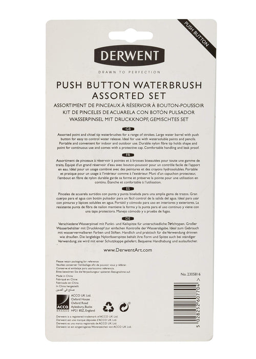 DERWENT Paint Brushes 2305816 Clear 2.65 x 1.38 x 0.27 cm Pack of 4