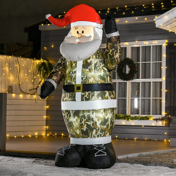 HOMCOM Christmas Santa Claus in Camouflage Inflatable Multicolour