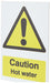 Warning Sign Hot Water Plastic Yellow, Black 7.5 x 5 cm