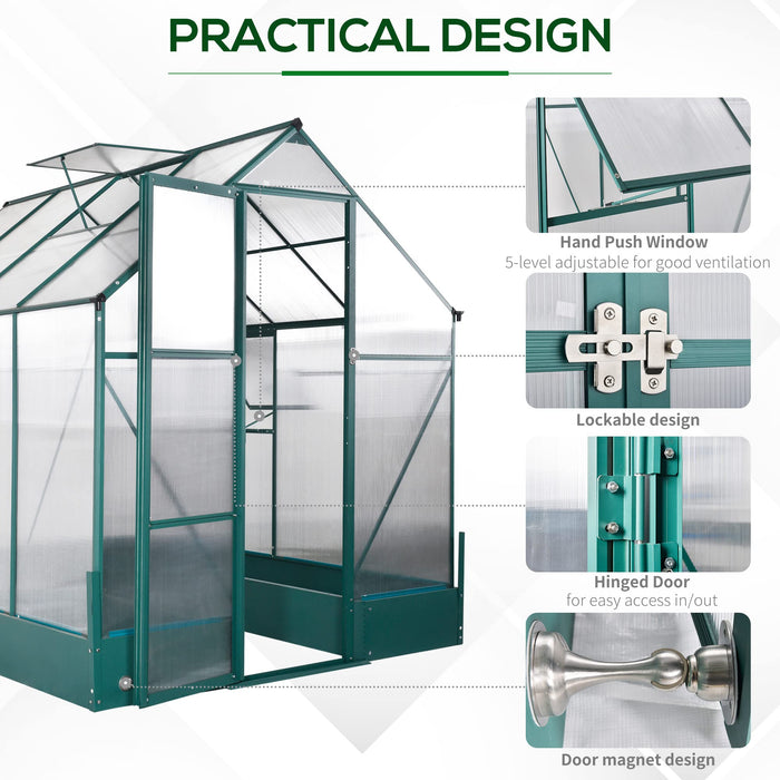 OutSunny Greenhouse with Plan Bed Temperature