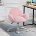 HOMCOM Office Chair Fluffy Fabric Pink