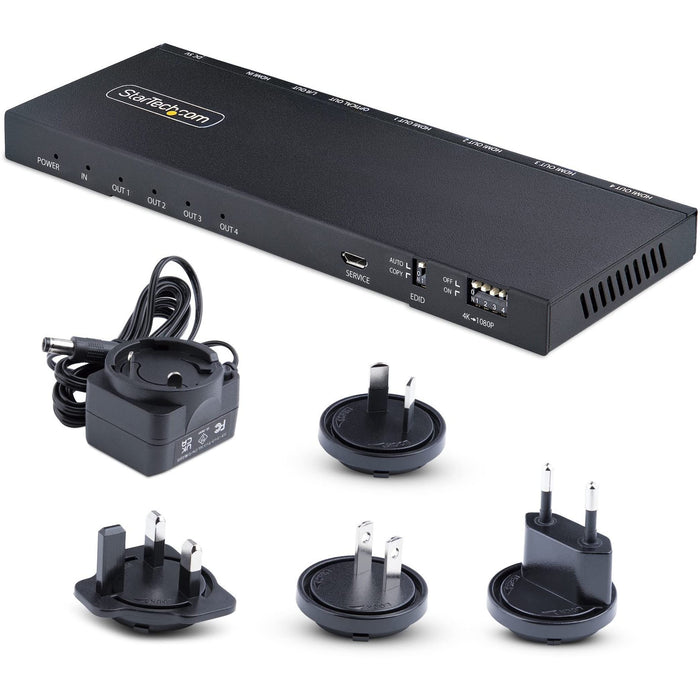 StarTech.com 4-Port 4K 60Hz HDMI 2.0 Video HDMI Splitter with Built-in Scale