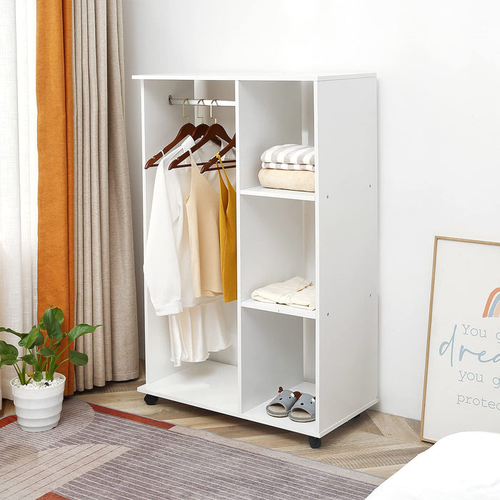 HOMCOM Open Wardrobe Cabinet White