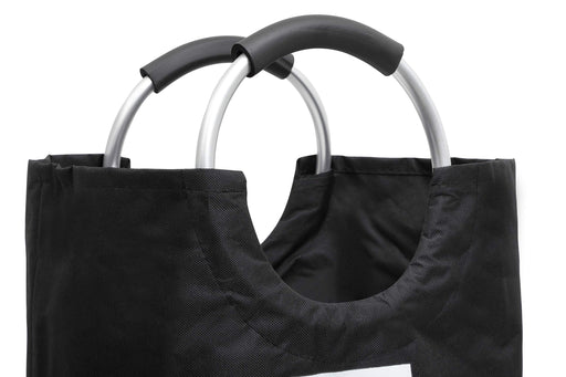 ARPAN Laundry Bag Oxford Cloth WB-2207BK Round Alloy Handles Black 61 x 72 cm