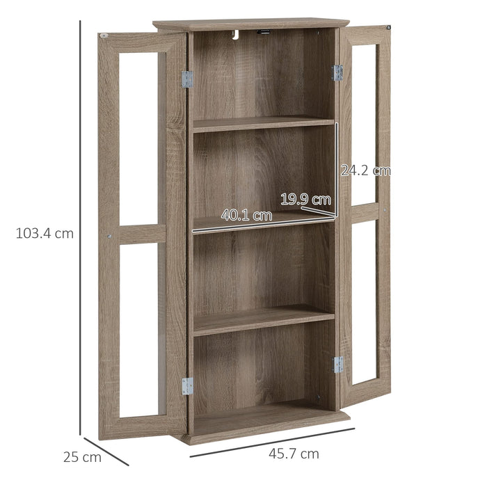 HOMCOM Storage Unit MDF (Medium-Density Fibreboard) Brown 45.7 x 25 x 103.4 cm