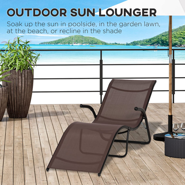 OutSunny Galvanized Lounge Chair Brown