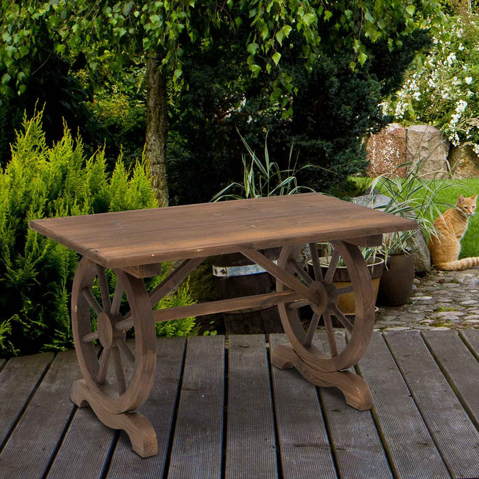 OutSunny Patio Table Brown 600 x 650 mm