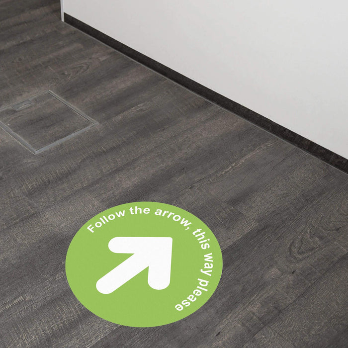 Trodat Floor Sticker Follow the arrow, this way please Green, White Vinyl 40 x 40 cm