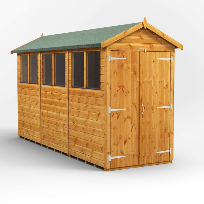 Power Garden Shed 124PADD Golden Brown 12x4