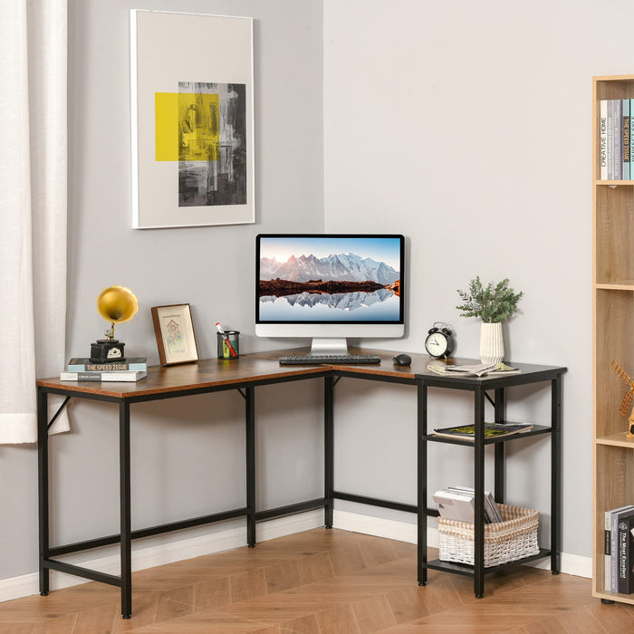 HOMCOM L-shape Computer Desk Brown 1,200 x 750 mm