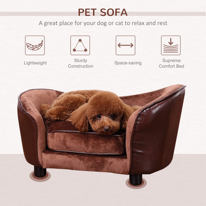 PawHut Pet Sofa Coffee 405 mm x 665 mm x 355 mm