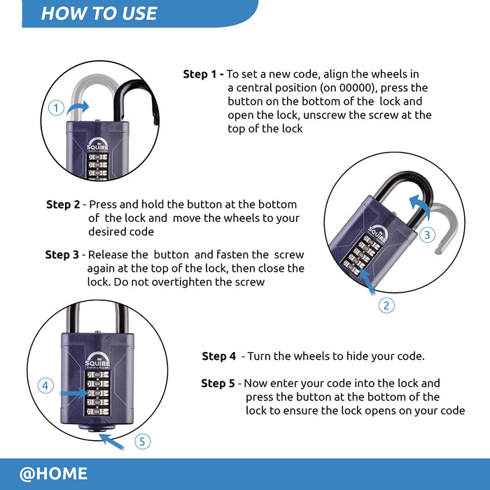 SQUIRE Combination Padlock CP60 Hardened Steel