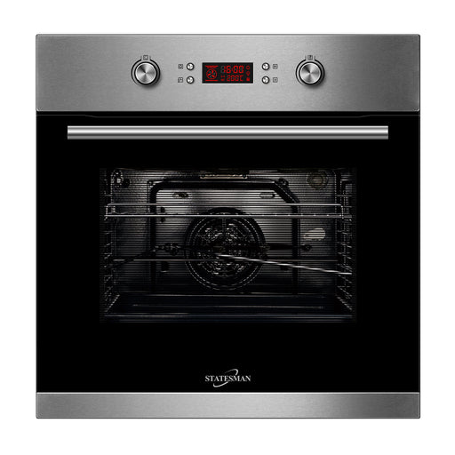 Statesman Built-In Multifunction BSM60SS Fan Oven 8 Cooking Functions Stainless Steel Black