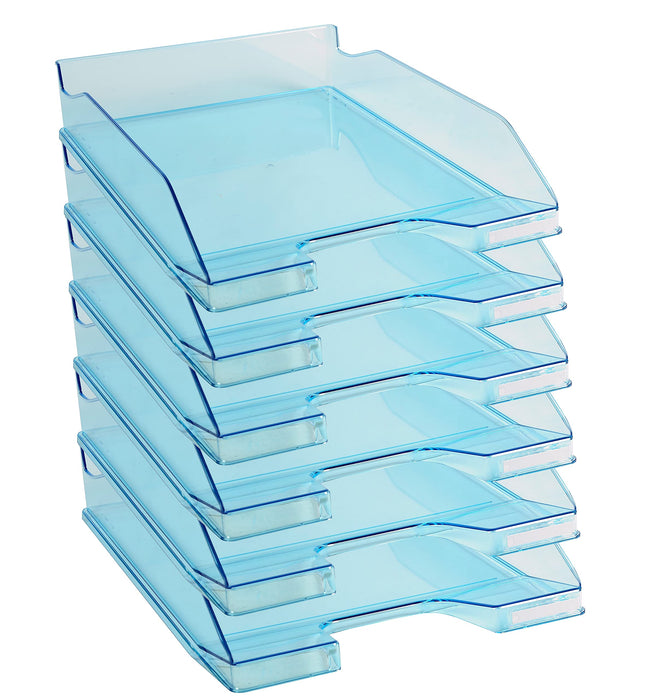 Exacompta Letter Tray Combo Midi 113236D Glossy Turquoise Pack of 6