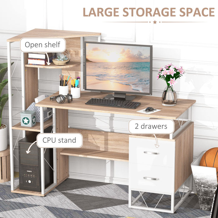 HOMCOM Computer Desk 920-016 E1 MDF, Iron Orange 550 mm x 1330 mm x 1230 mm