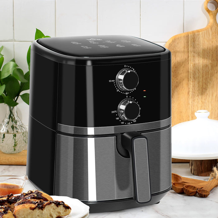 HOMCOM Air Fryer 4.5 L 1500 W Steel, PP (Polypropylene) Black