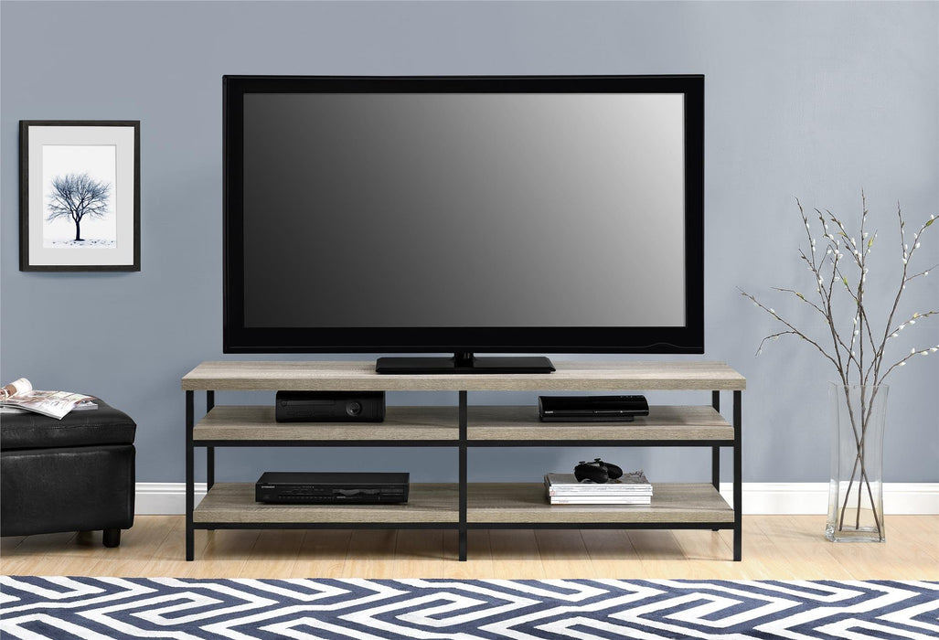 Alphason Rectangular TV Stand with Grey Oak Coloured MDF Top and Grey Oak Coloured Frame 1763096PCOM 1524 x 450 x 500mm