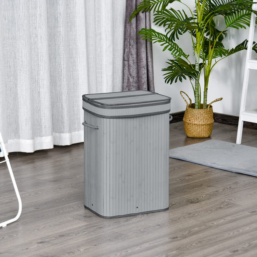 HOMCOM Laundry Basket 70 L Grey