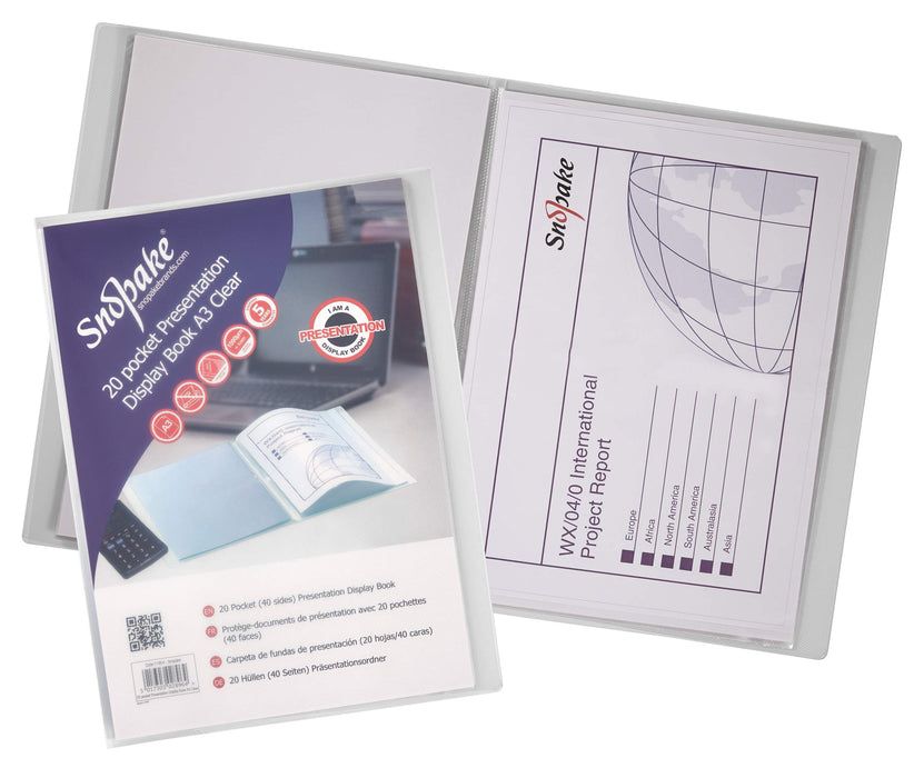 Snopake Electra 24-pocket A4 display book pack 5 - purple