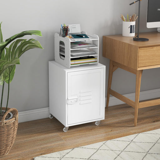 HOMCOM Filing Cabinet White 385 x 380 x 5,550 mm