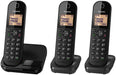 Panasonic Triple Cordless DECT Telephone KX-TGC413EB Black Pack of 2