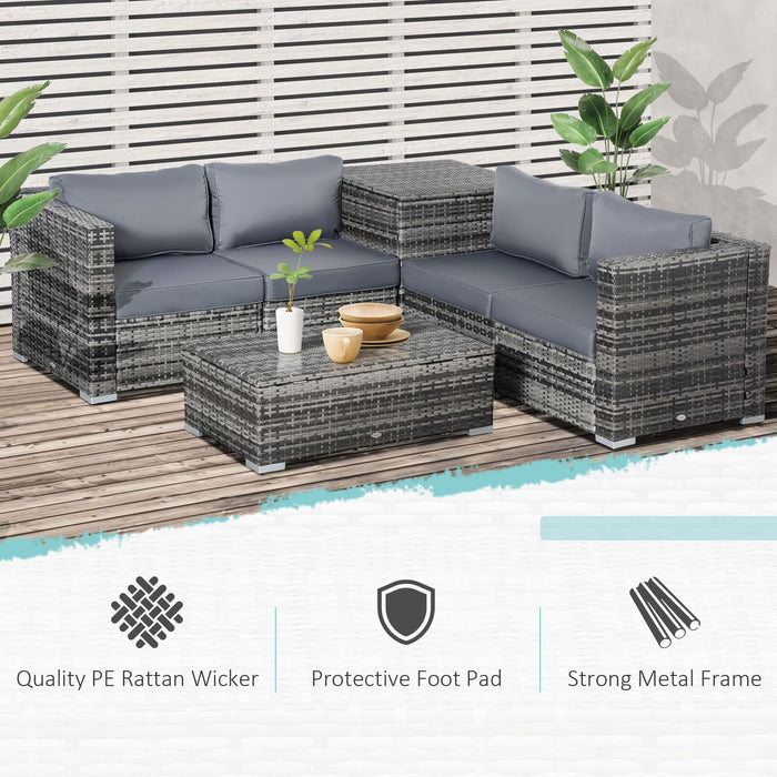 OutSunny Sofa 700 x 700 x 660 mm PE (Polyethylene) rattan, steel Grey