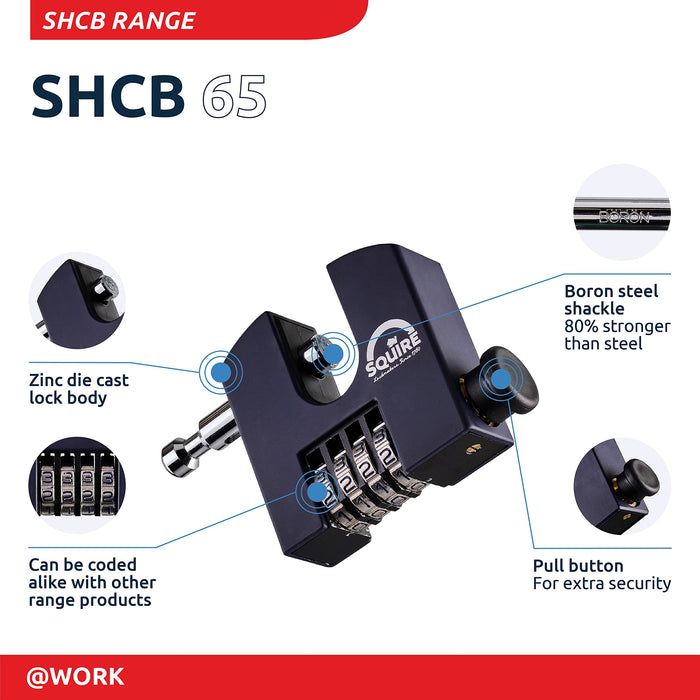 SQUIRE Combination Padlock SHCB65 Hardened Steel