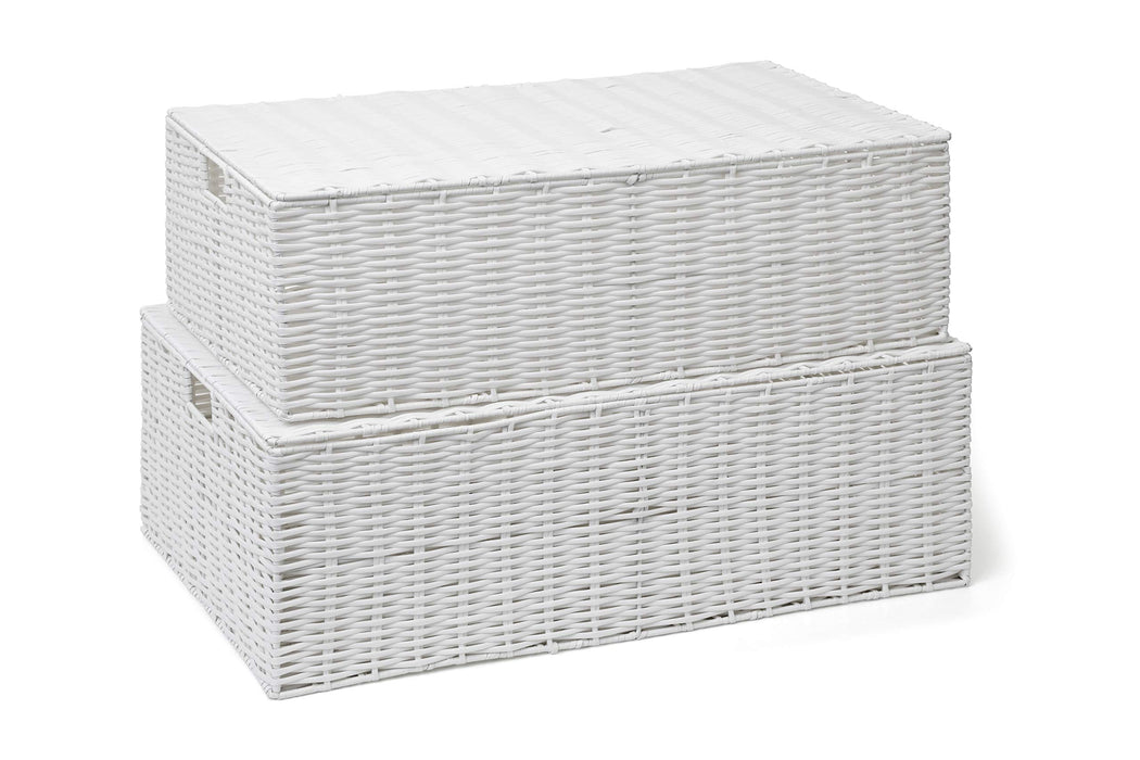 ARPAN Storage Chest Plastic White 60 x 40 x 20 cm Set of 2