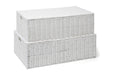 ARPAN Storage Chest Plastic White 60 x 40 x 20 cm Set of 2