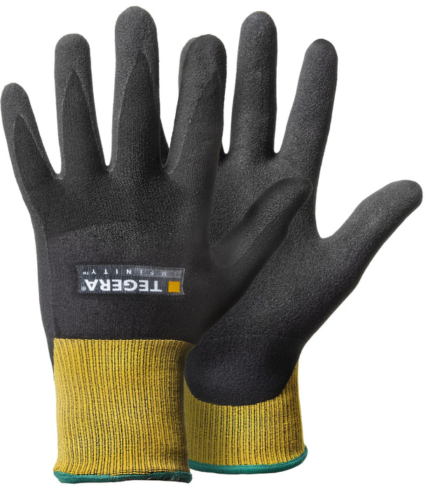 TEGERA Infinity Non-Disposable Handling Gloves Nitrile Foam Size 10 Black, Yellow 6 Pairs