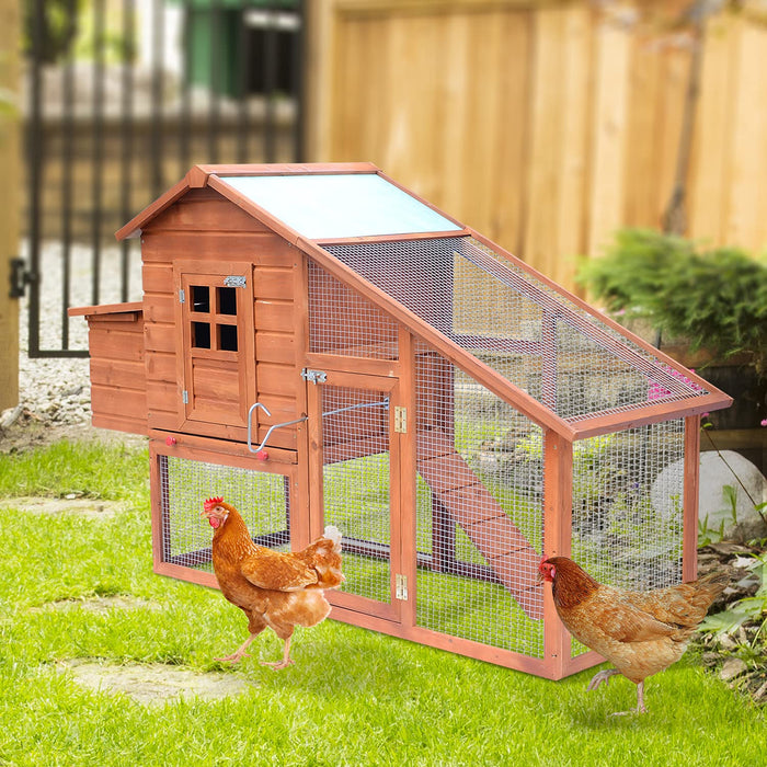 HOMCOM Chicken Coop Golden Brown 1900 mm x 660 mm x 1160 mm