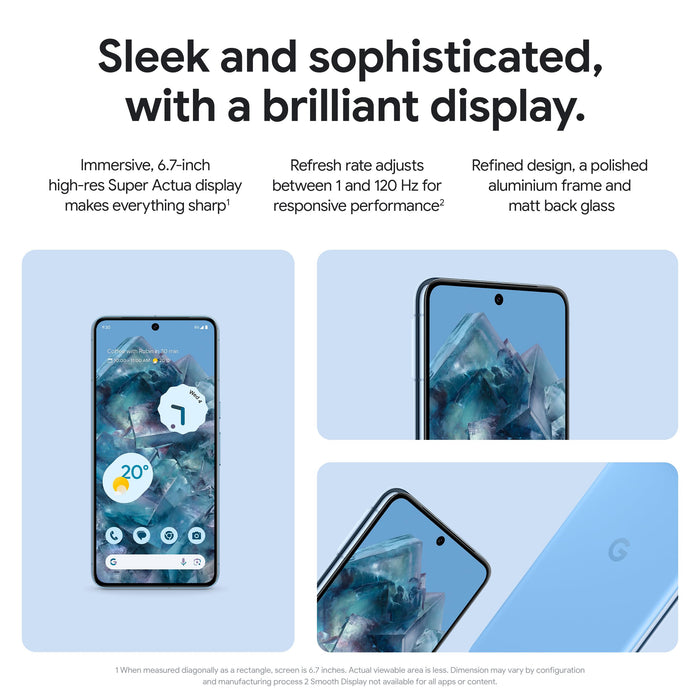 Google Pixel 8 Pro - 5G smartphone - dual-SIM - RAM 12 GB / Internal Memory 256 GB - OLED display - 6.7" - 2992 x 1344 pixels (120 Hz) - 3x rear cameras 50 MP, 48 MP, 48 MP - front camera 10.5 MP - obsidian