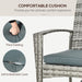 OutSunny Rocking Chair PE (Polyethylene) rattan, Fabric, Steel 880 x 660 x 980 mm Light Grey