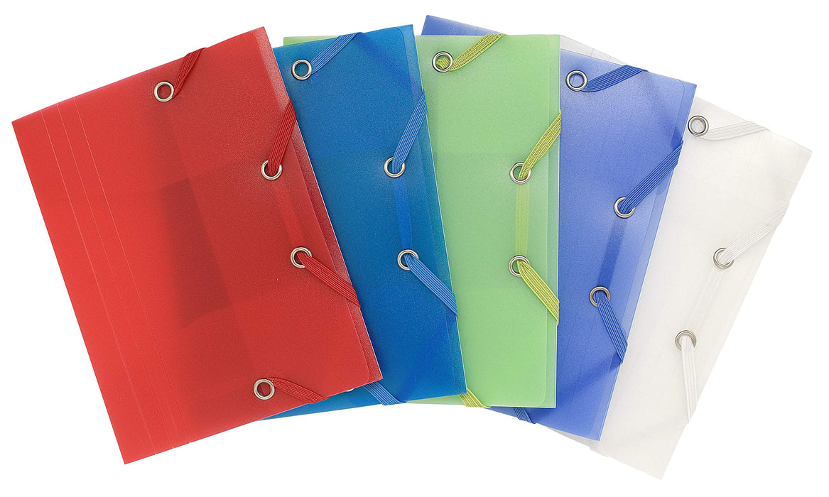 Exacompta 3 Flap Folder 50889E A6 Assorted Polypropylene 12 x 16 cm Pack of 25