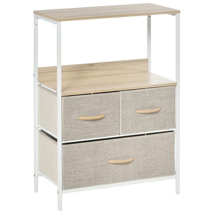 HOMCOM Storage Chest PL (Polyester), Metal, MDF (Medium-Density Fibreboard) White 2.9 x 5.8 x 8.15 cm