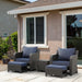 OutSunny Set Rattan Sofa Deep Coffee