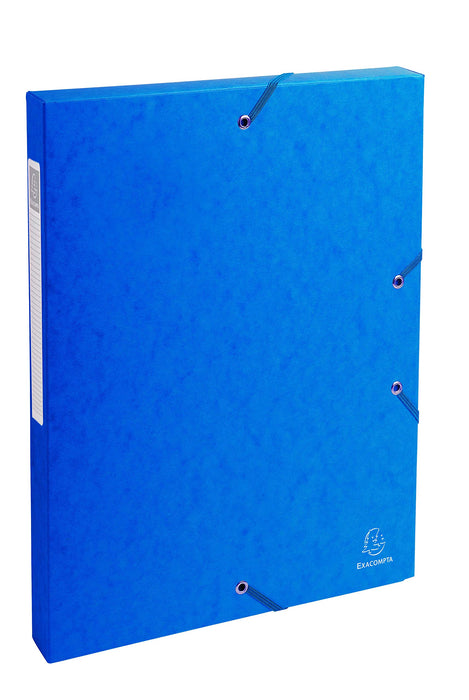 Exacompta Filing Box 50302E A4 Blue Glossy Card 25 x 33 cm Pack of 8