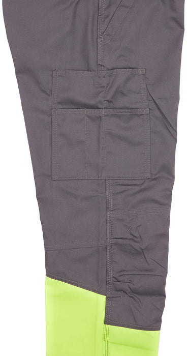 BLÅKLÄDER Trousers 15641811 Cotton, PL (Polyester) Mid Grey, Yellow Size 49S