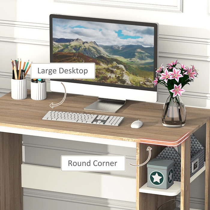 HOMCOM Desk with Shelves Brown 550 x 740 mm